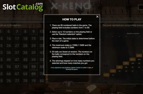 Οθόνη3. X-Keno (1xGames) Κουλοχέρης