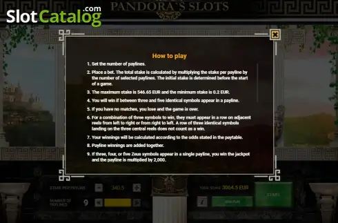Οθόνη3. Pandora's Slots Κουλοχέρης