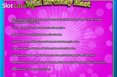 Πίνακας πληρωμών 4. Wild Birthday Blast Κουλοχέρης 