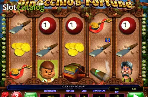 Ροδέλες. Pinocchio's Fortune Κουλοχέρης