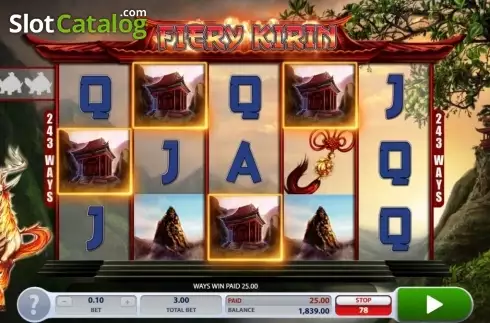 Οθόνη3. Fiery Kirin Κουλοχέρης