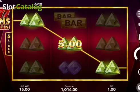Οθόνη4. 777 Gems Respin Κουλοχέρης