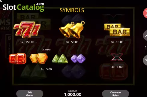 Οθόνη9. 777 Gems Respin Κουλοχέρης