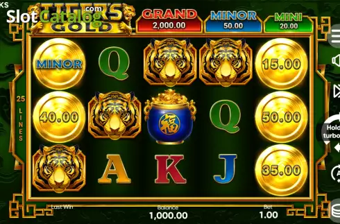 Οθόνη3. Tiger's Gold Hold and Win Κουλοχέρης