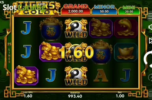 Οθόνη4. Tiger's Gold Hold and Win Κουλοχέρης