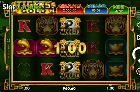 Οθόνη5. Tiger's Gold Hold and Win Κουλοχέρης