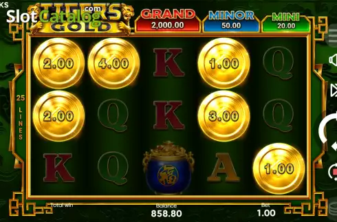 Οθόνη6. Tiger's Gold Hold and Win Κουλοχέρης