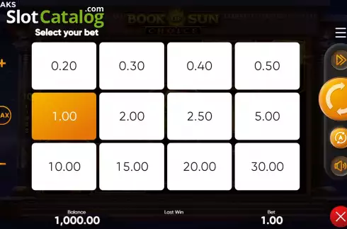 Οθόνη4. Book of Sun Choice Κουλοχέρης 