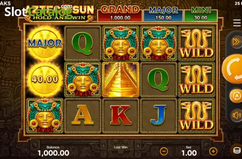 Οθόνη2. Aztec Sun Hold and Win Κουλοχέρης