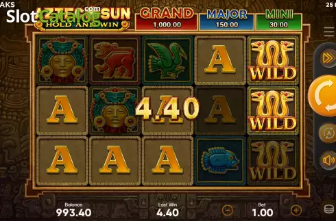 Οθόνη5. Aztec Sun Hold and Win Κουλοχέρης