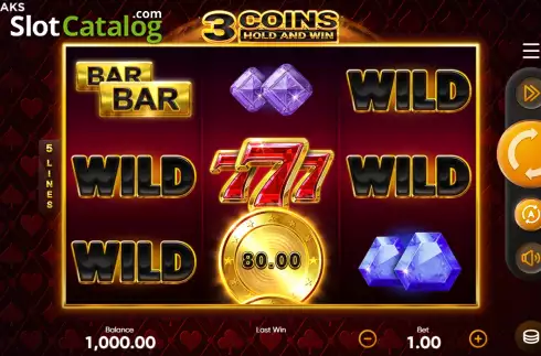 Οθόνη3. 3 Coins Hold and Win Κουλοχέρης