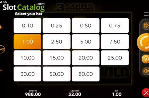 Οθόνη4. 3 Coins Hold and Win Κουλοχέρης