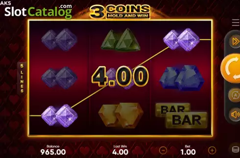 Οθόνη7. 3 Coins Hold and Win Κουλοχέρης