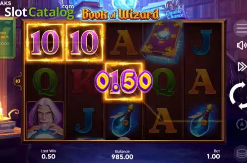 Οθόνη5. Book of Wizard Double Chance Κουλοχέρης