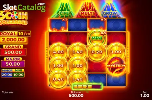 Οθόνη3. 3 Super Coin Volcanoes Κουλοχέρης