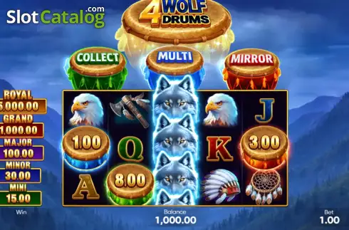 Οθόνη2. 4 Wolf Drums Κουλοχέρης