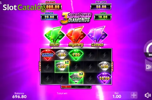 Οθόνη3. 3 Super Power Diamonds Κουλοχέρης