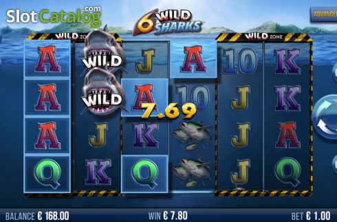 Οθόνη3. 6 Wild Sharks Κουλοχέρης