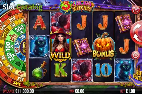 Οθόνη3. 3 Lucky Witches Κουλοχέρης