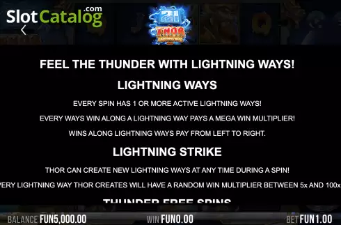 Οθόνη9. 21 Thor Lightning Ways Κουλοχέρης