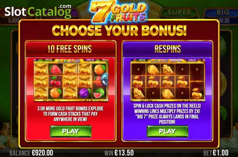 Οθόνη6. 7 Gold Fruits Κουλοχέρης