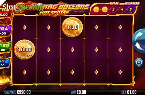 Οθόνη2. 5 Flaming Dollars Hot Spots Κουλοχέρης 