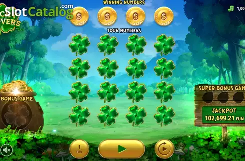 Οθόνη2. Lucky Clovers (7777 Gaming) Κουλοχέρης
