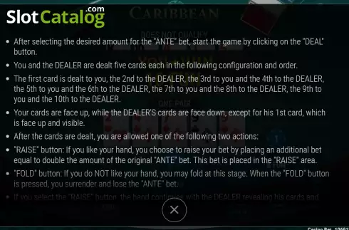 Οθόνη6. Caribbean Poker (7777 Gaming) Κουλοχέρης