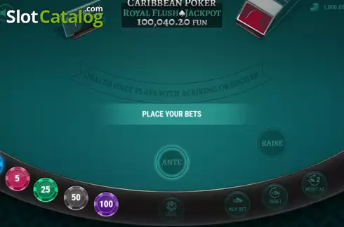 Οθόνη2. Caribbean Poker Royal Flush Jackpot Κουλοχέρης 