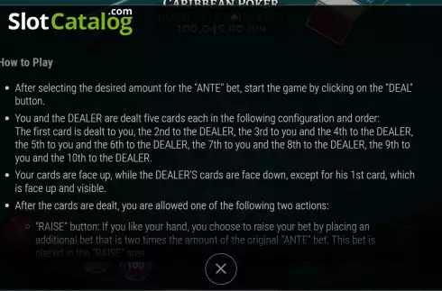 Οθόνη5. Caribbean Poker Royal Flush Jackpot Κουλοχέρης 