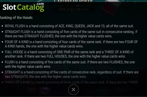 Οθόνη9. Caribbean Poker Royal Flush Jackpot Κουλοχέρης 