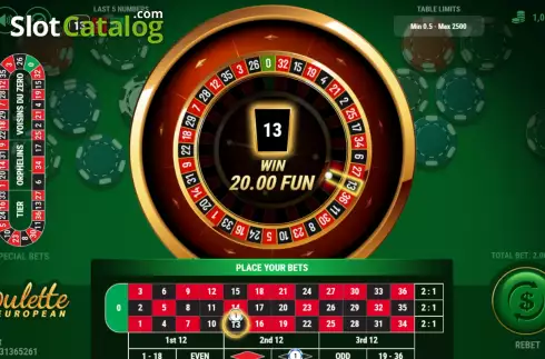 Οθόνη4. European Roulette (7777 Gaming) Κουλοχέρης