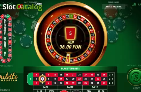 Οθόνη5. European Roulette (7777 Gaming) Κουλοχέρης
