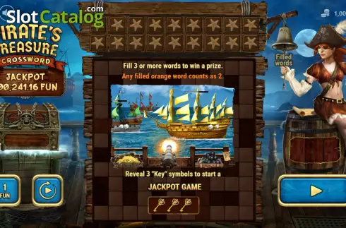 Οθόνη2. Pirate's Treasure Crosswords Κουλοχέρης 