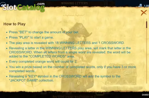 Οθόνη6. Pirate's Treasure Crosswords Κουλοχέρης 