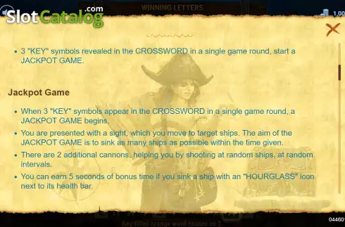 Οθόνη7. Pirate's Treasure Crosswords Κουλοχέρης 
