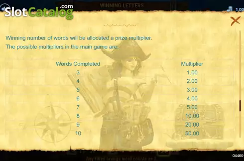 Οθόνη9. Pirate's Treasure Crosswords Κουλοχέρης 