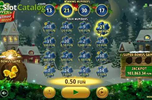 Οθόνη3. Lucky Clovers Christmas Κουλοχέρης 