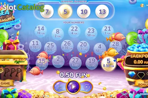 Οθόνη3. Sea of Treasures Happy Birthday Κουλοχέρης