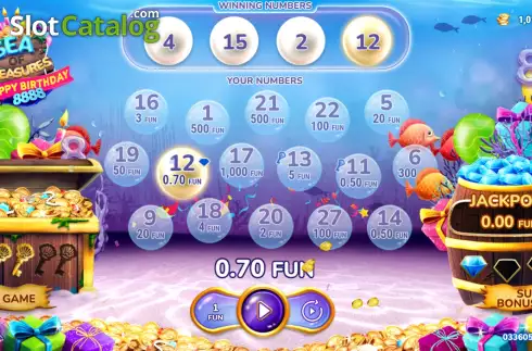 Οθόνη4. Sea of Treasures Happy Birthday Κουλοχέρης