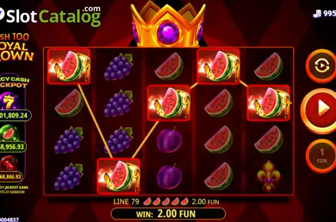 Οθόνη3. Cash 100 Royal Crown Κουλοχέρης