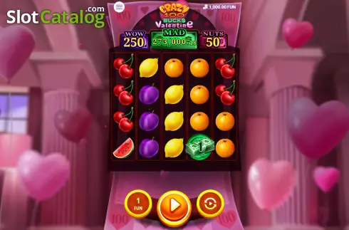 Οθόνη2. Crazy 100 Bucks Valentine Κουλοχέρης