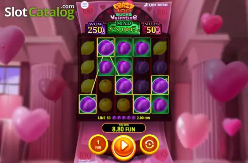 Οθόνη3. Crazy 100 Bucks Valentine Κουλοχέρης