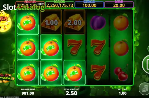 Οθόνη3. Cash 20 Lucky Clover Bar Link Κουλοχέρης