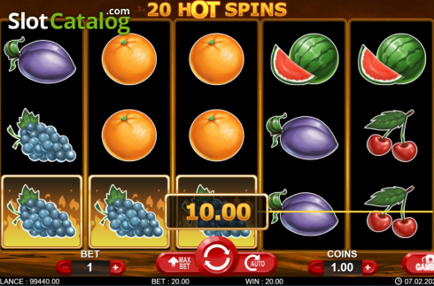 Οθόνη3. 20 Hot Spins Κουλοχέρης