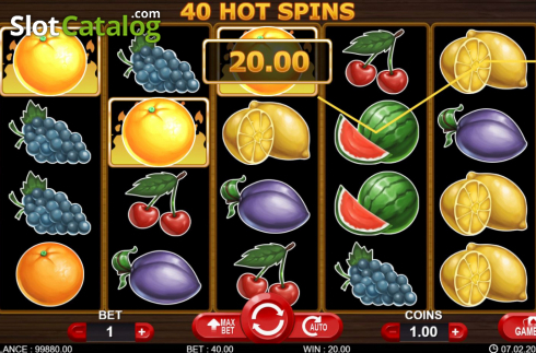 Οθόνη3. 40 Hot Spins Κουλοχέρης 