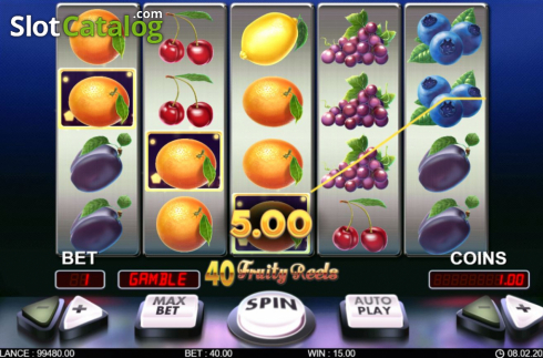 Οθόνη3. 40 Fruity Reels Κουλοχέρης 