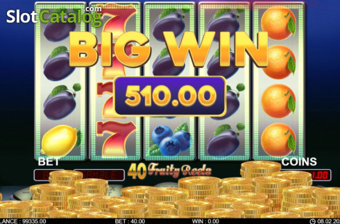 Οθόνη4. 40 Fruity Reels Κουλοχέρης 