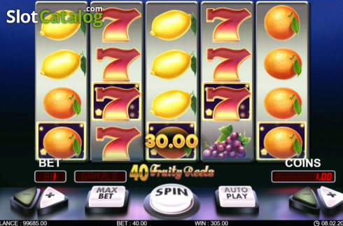 Οθόνη5. 40 Fruity Reels Κουλοχέρης 