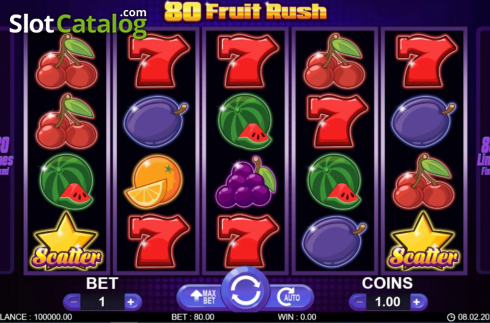 Οθόνη2. 80 Fruit Rush Κουλοχέρης